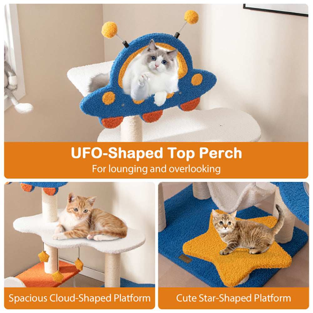 49 Inch UFO Cat Tree - Space Capsule - Purrfect Pet Haven