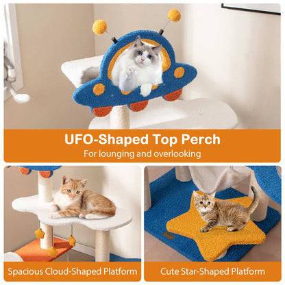 49 Inch UFO Cat Tree - Space Capsule - Purrfect Pet Haven