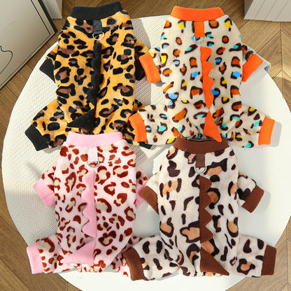 Dino Roar Fleece - Leopard Print Dog Hoodie - Purrfect Pet Haven