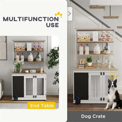 Furniture Dog Crate with Storage - Large Side Table Kennel - Purrfect Pet Haven
