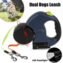 Reflective Swivel Dual Pet Retractable Dog Leash For Small Dogs with Light and Bag Holder - Purrfect Pet Haven