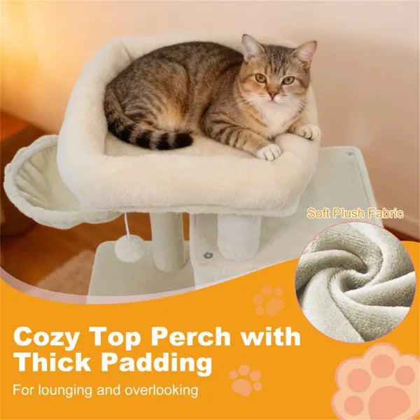 Cat Tree Multi-Level 33" - Sisal Posts 2-Tier Condo