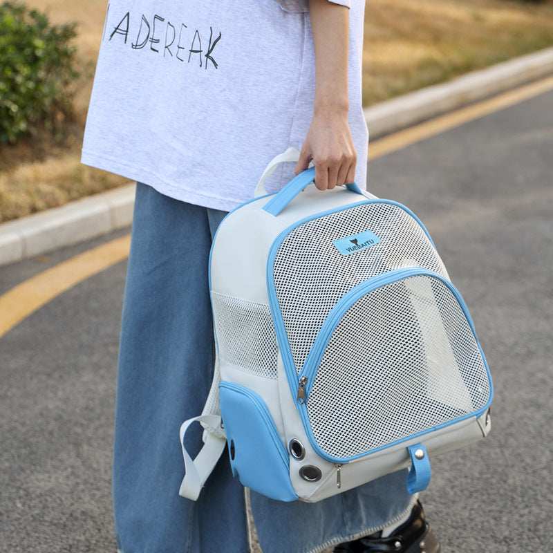 Double Shoulder Backpack Cat Bag Portable Foldable Pet Carrier - Purrfect Pet Haven