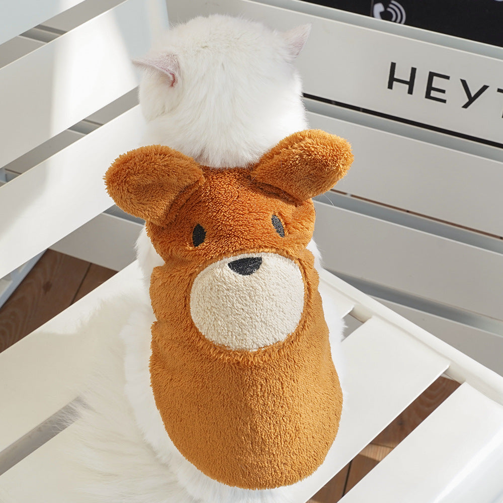 Bear Ears Fleece Coat - Warm Winter Pet Outfit - Purrfect Pet Haven