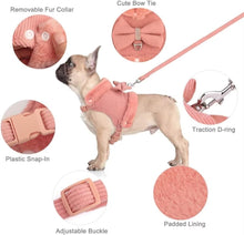 Bow Tie Puppy Harness - Warm Padded Dog Leash Set - Purrfect Pet Haven