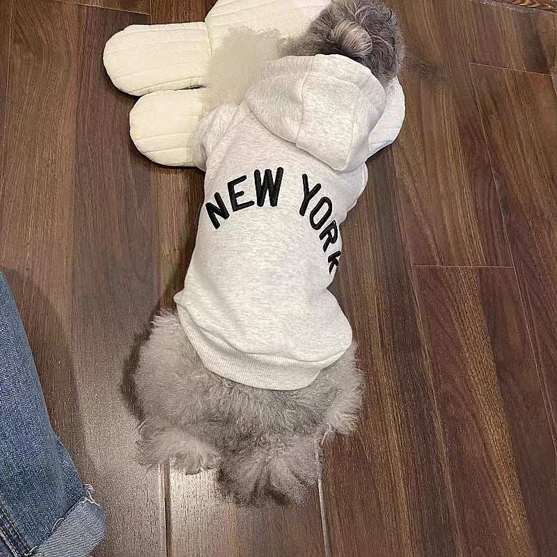 Retro New York Hoodie for Dogs - Stylish Puppy Sweatshirt - Purrfect Pet Haven