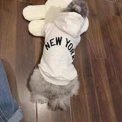 Retro New York Hoodie for Dogs - Stylish Puppy Sweatshirt - Purrfect Pet Haven