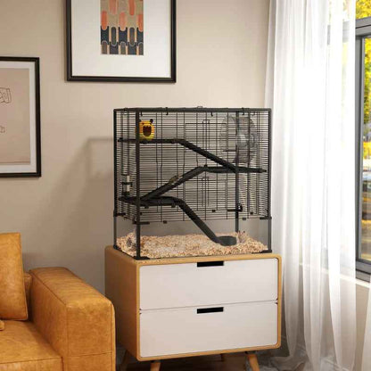 Large Hamster Cage - 4 Tier Deep Tempered Glass Bottom
