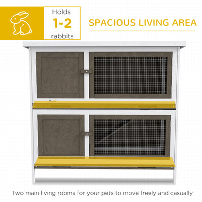 Bunny Manor Hutch - 2-Story Outdoor Rabbit Home - Purrfect Pet Haven