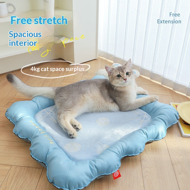 Summer Cooling Ice-silk Dog-shaped Cooling Mat For Sleeping