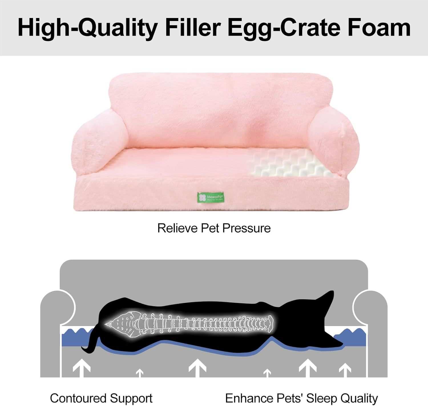 Pink Cloud Pet Sofa Bed - Anti-Collapse - Purrfect Pet Haven