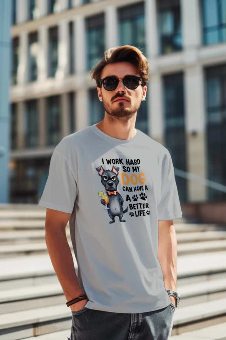 Work Hard for My Dog Tee - Funny Pet Parent T-Shirt - Purrfect Pet Haven