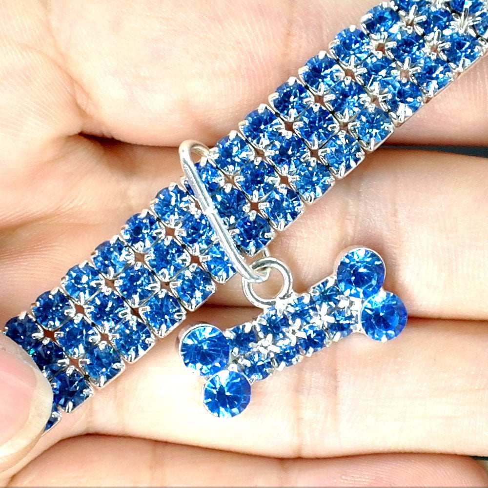 Crystal Bling Rhinestone Dog Collar for Small Medium Dogs Cats - Purrfect Pet Haven