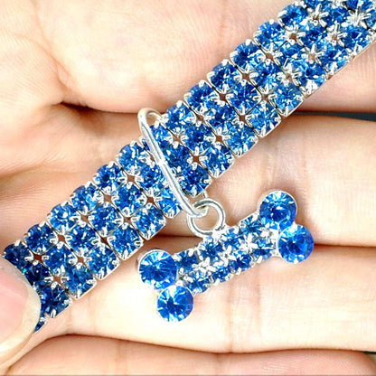 Crystal Bling Rhinestone Dog Collar for Small Medium Dogs Cats - Purrfect Pet Haven