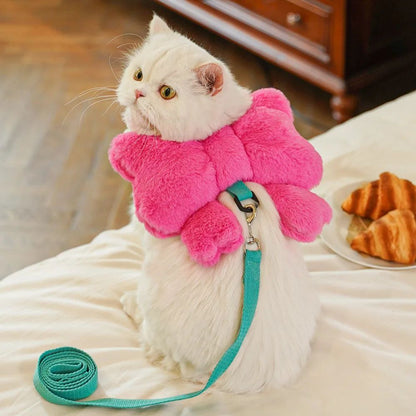 Bow Backpack Harness - Cute Pet Chest Strap Leash Set - Purrfect Pet Haven