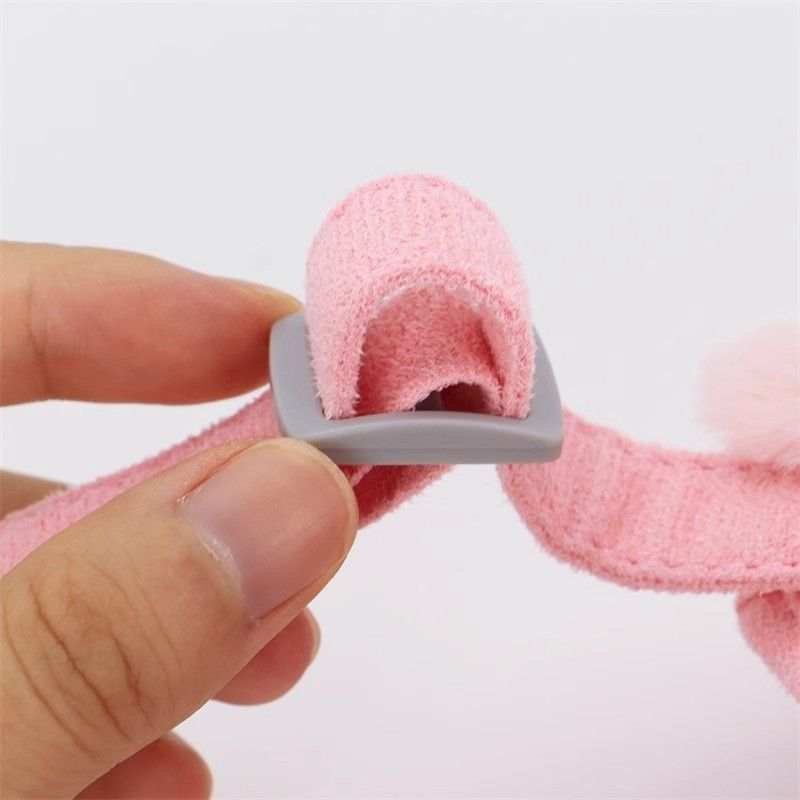 Warm Fur Collar Soft Padded Small Girl Pet Harness and Leash Set with Bow Tie - Purrfect Pet Haven