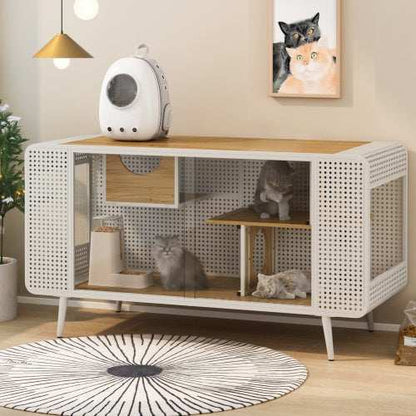 Spacious Cat House - Tempered Glass Design - Purrfect Pet Haven