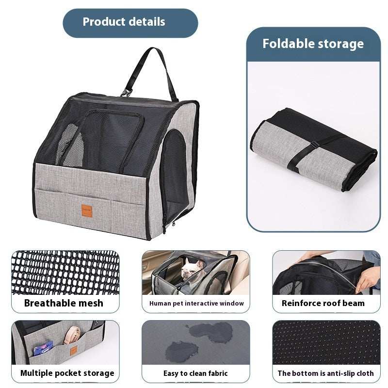 Portable Foldable Car Pet Cage - Waterproof Dog Travel Seat - Purrfect Pet Haven