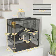 Large Hamster Cage - 4 Tier Deep Tempered Glass Bottom