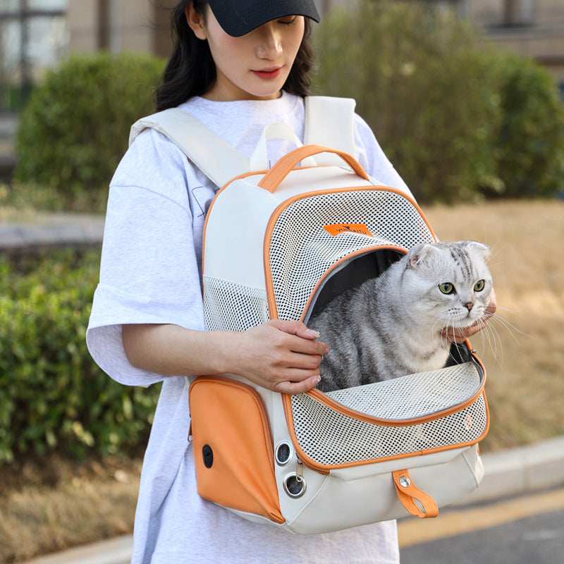 Double Shoulder Backpack Cat Bag Portable Foldable Pet Carrier - Purrfect Pet Haven