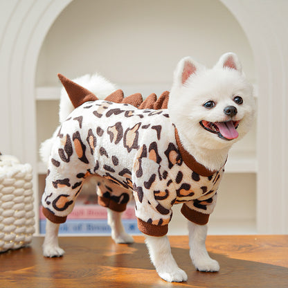 Dino Roar Fleece - Leopard Print Dog Hoodie - Purrfect Pet Haven