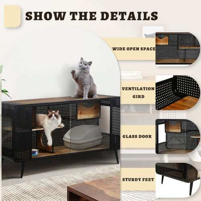 Spacious Cat House - Tempered Glass Design - Purrfect Pet Haven