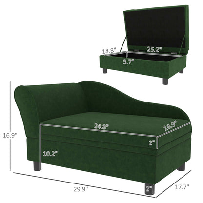 Pet Sofa Bed with Storage - Green for Cats & Small Dogs - Purrfect Pet Haven