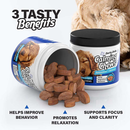 Calming Chews For Dogs Dog Anxiety Relief Promote Relaxation Dog Calming Chews With Melatonin For Dogs Chamomile Magnesium Citrate 90 Soft Chews Chicken Flavor - Purrfect Pet Haven