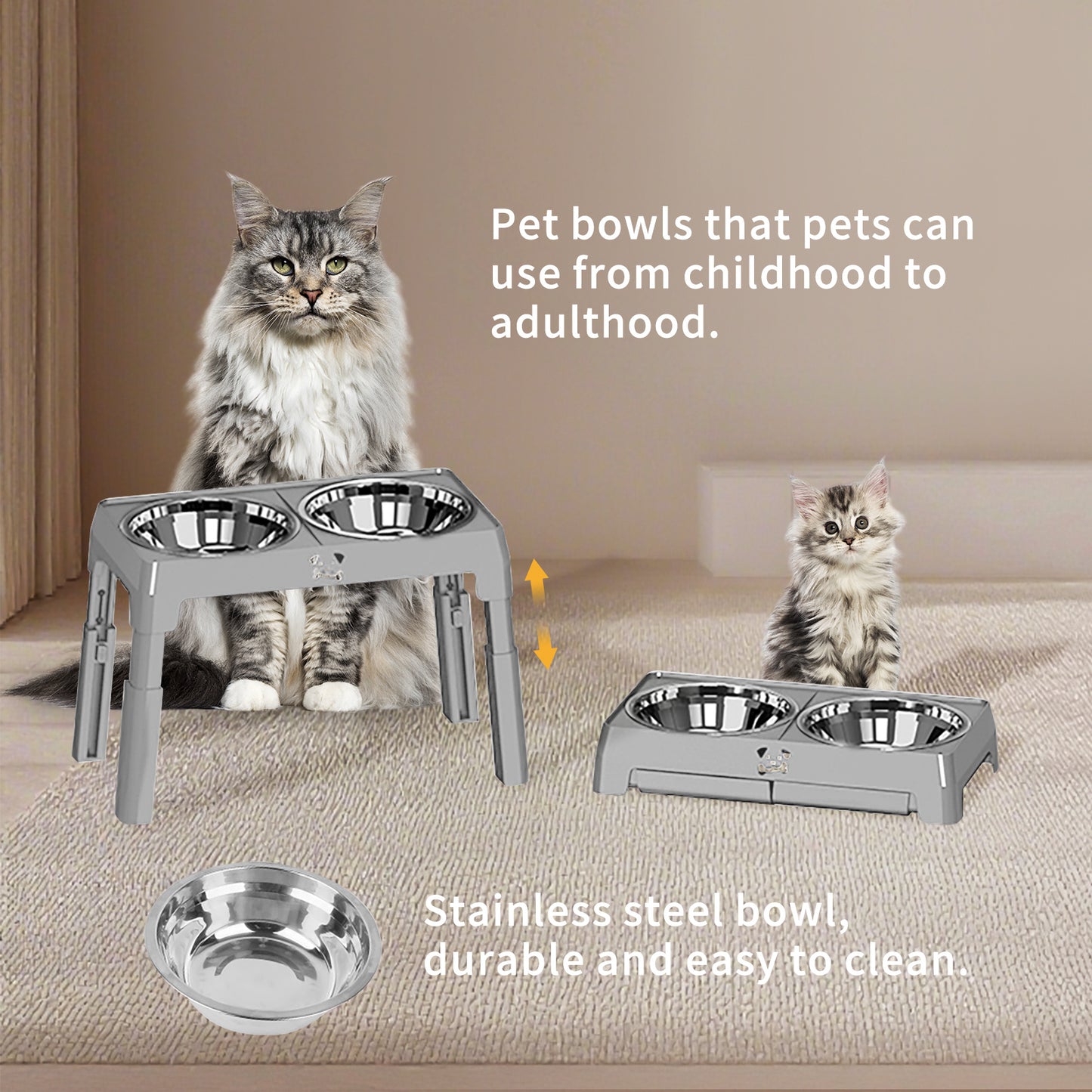 Elevated Dog Bowls - Height Adjustable Feeding Station - Purrfect Pet Haven