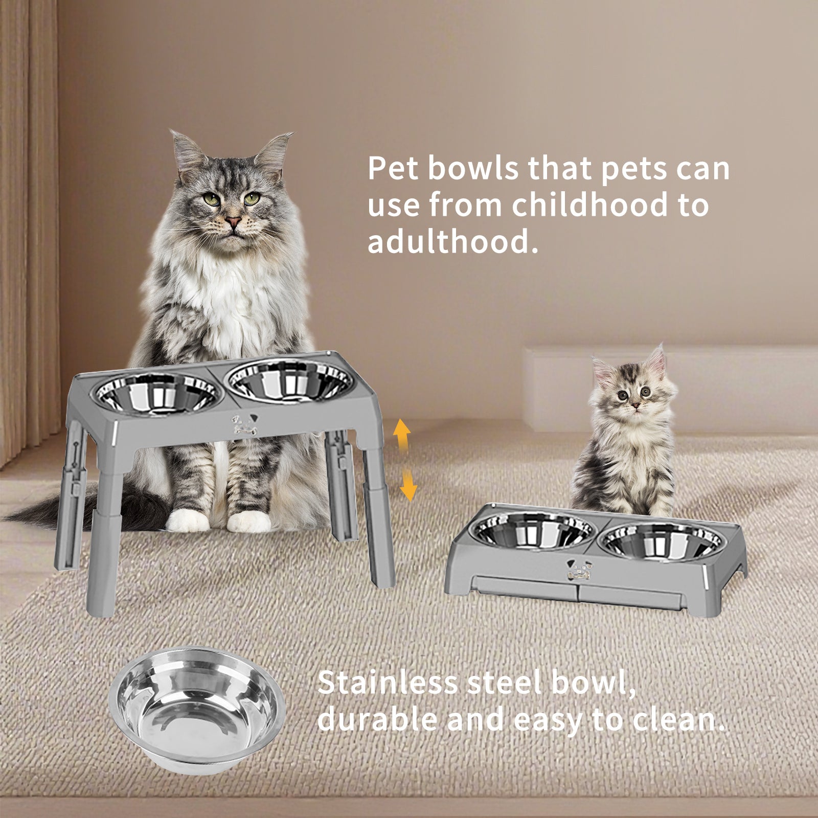 Elevated Dog Bowls - Height Adjustable Feeding Station - Purrfect Pet Haven