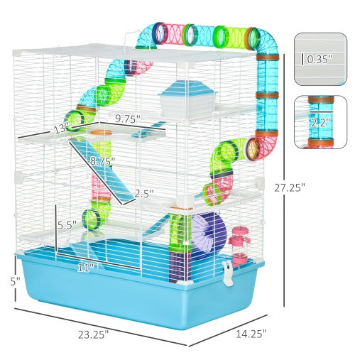 Extra-Large 23" Hamster Cage - 5-Tier with Tunnels - Purrfect Pet Haven