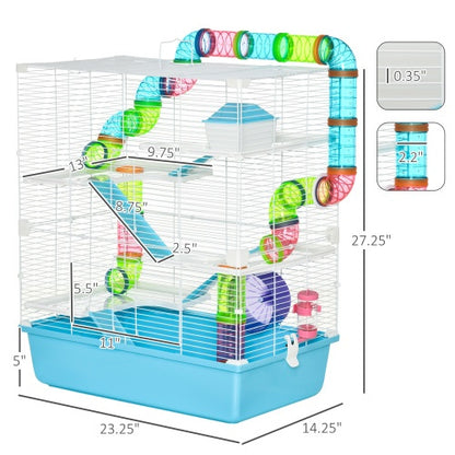 Extra-Large 23" Hamster Cage - 5-Tier with Tunnels - Purrfect Pet Haven
