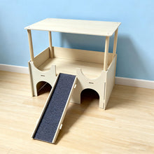 Solid Wood Multi-Functional Detachable Cage With A Double-Layer Hideaway House
