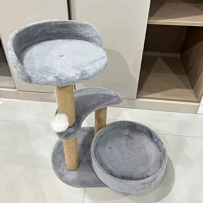 Luxury Cat Tree With Scratching Posts - Easy To Assemble, Wooden Fiber Structure, Suitable For Cats. - Purrfect Pet Haven