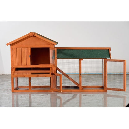 Rabbit Hutch - 2-Story Outdoor Wooden Cage - Purrfect Pet Haven