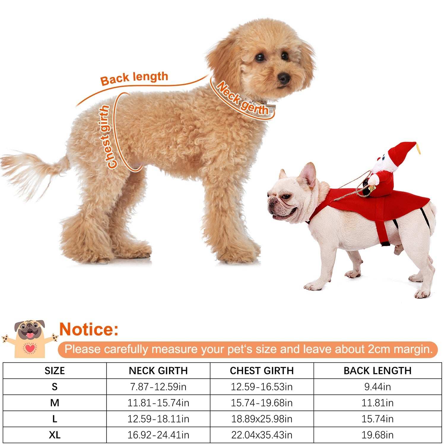 Christmas Santa Pet Outfit - Riding Style with Bell - Purrfect Pet Haven