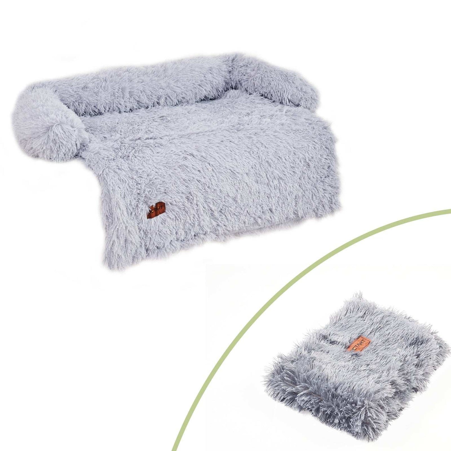 Dog Couch Bed Mat - Fluffy with Blanket - Purrfect Pet Haven
