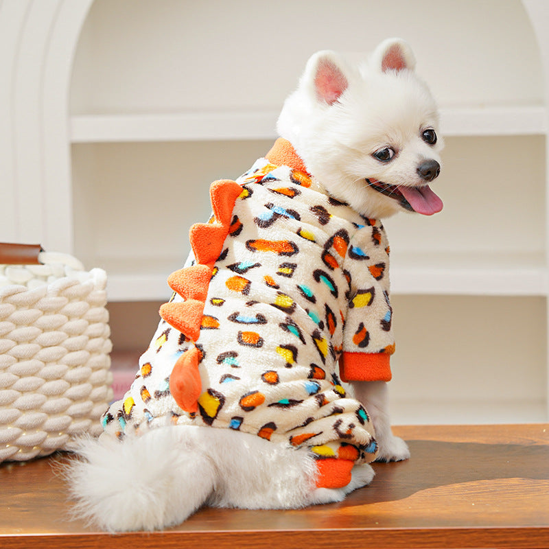 Dino Roar Fleece - Leopard Print Dog Hoodie - Purrfect Pet Haven