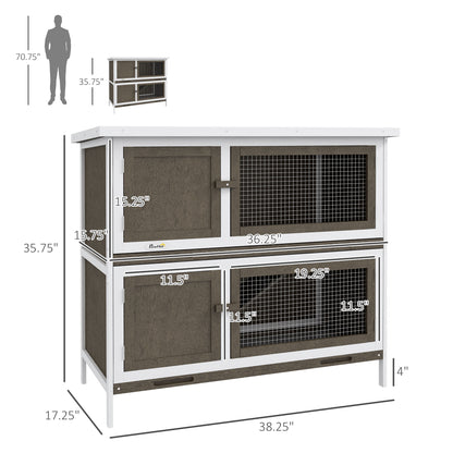 Bunny Manor Hutch - 2-Story Outdoor Rabbit Home - Purrfect Pet Haven