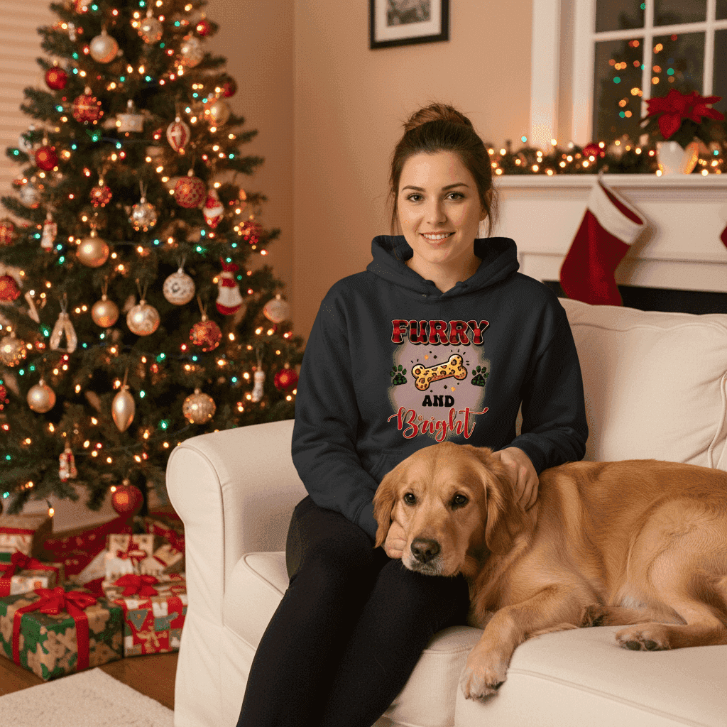 Furry and Bright Holiday Hoodie for Pet Lovers - Cozy Gift - Purrfect Pet Haven