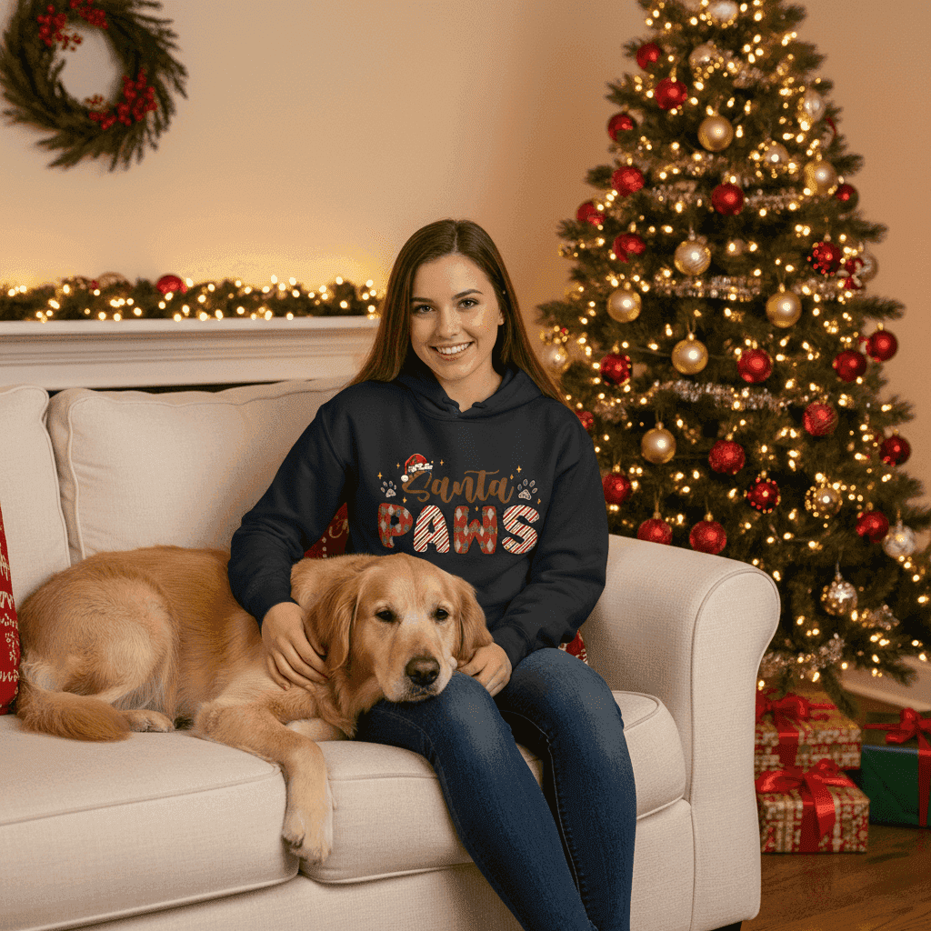 Santa Paws Holiday Hoodie for Dog Lovers - Cozy Festive Gift - Purrfect Pet Haven