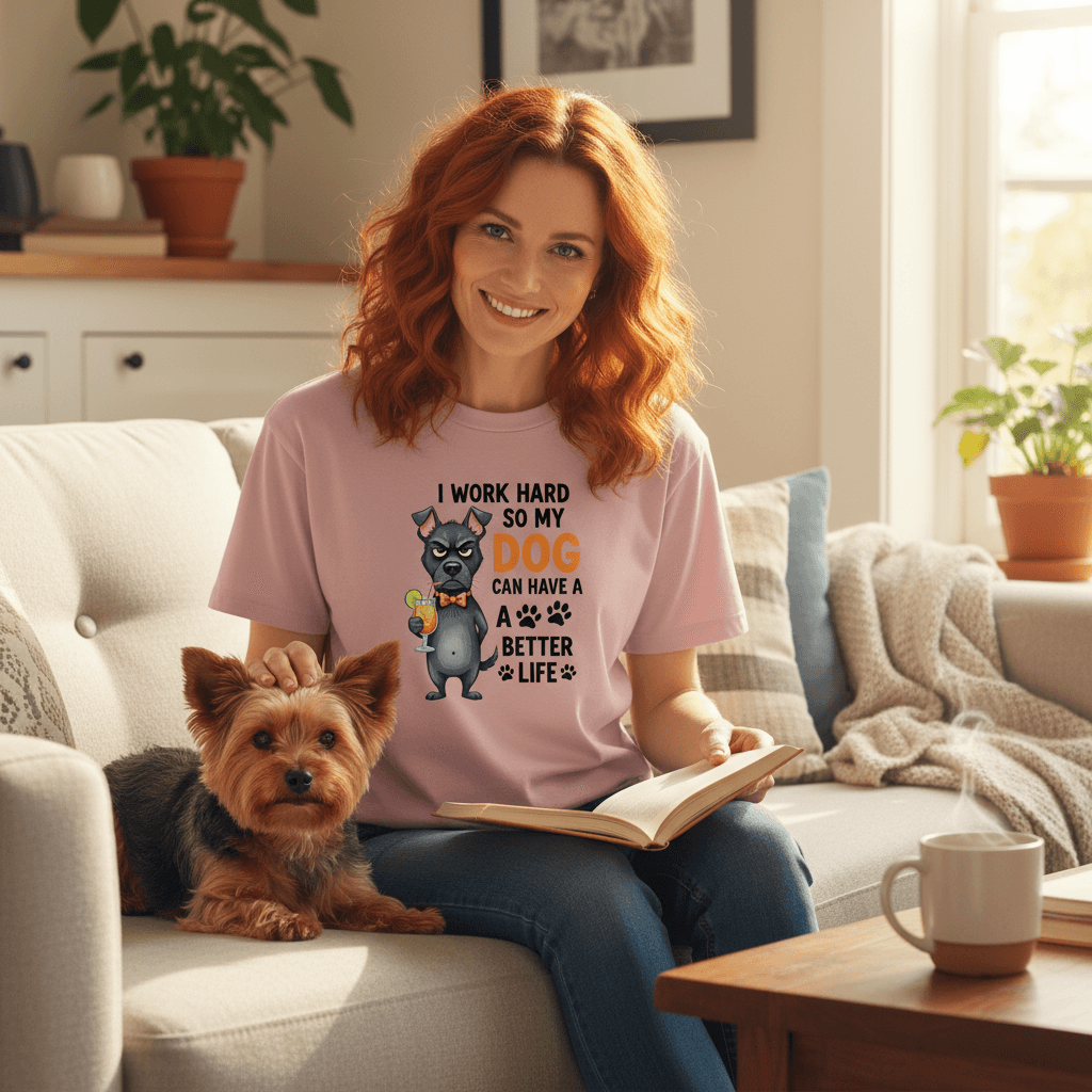 Work Hard for My Dog Tee - Funny Pet Parent T-Shirt - Purrfect Pet Haven