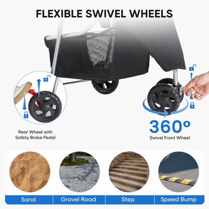Pet Stroller - Foldable for Small Dogs & Cats - Purrfect Pet Haven