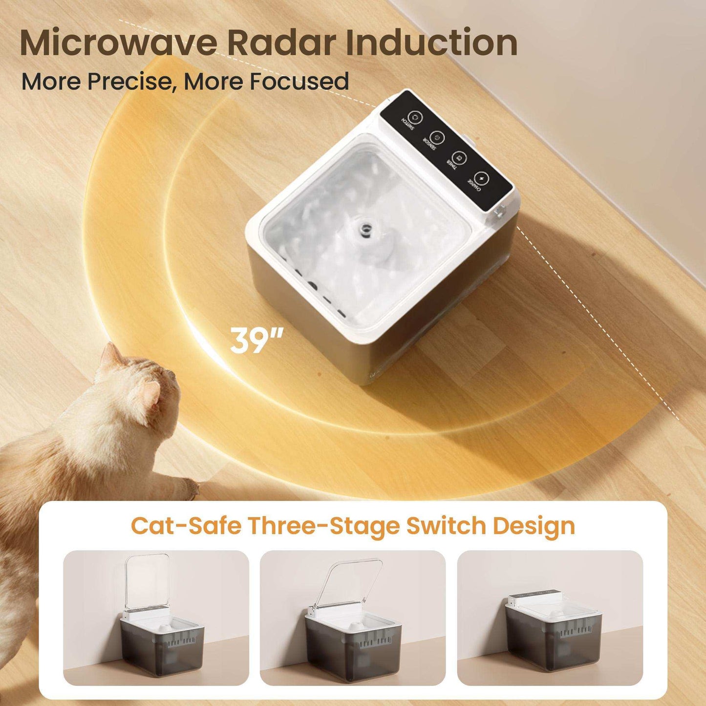 Wireless Charging Battery Driven 304 Stainless Steel Cat Automatic Induction Pet Water Fountain - Purrfect Pet Haven
