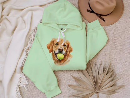 Golden Retriever Hoodie Tennis Ball - Dog Lover Sweatshirt
