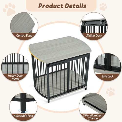 Furniture Style Dog Crate For Small And Medium Dogs - Modern Wooden End Table Kennel - Purrfect Pet Haven