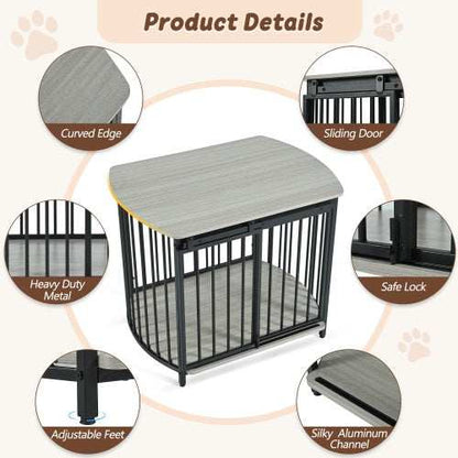 Furniture Style Dog Crate For Small And Medium Dogs - Modern Wooden End Table Kennel - Purrfect Pet Haven
