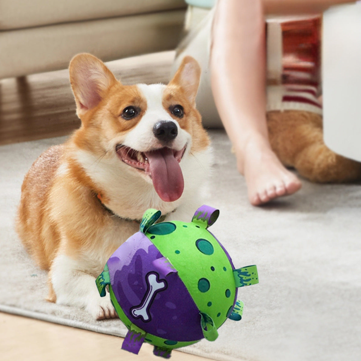 Dog Soccer Ball - Interactive Tug Toy with Straps - Purrfect Pet Haven