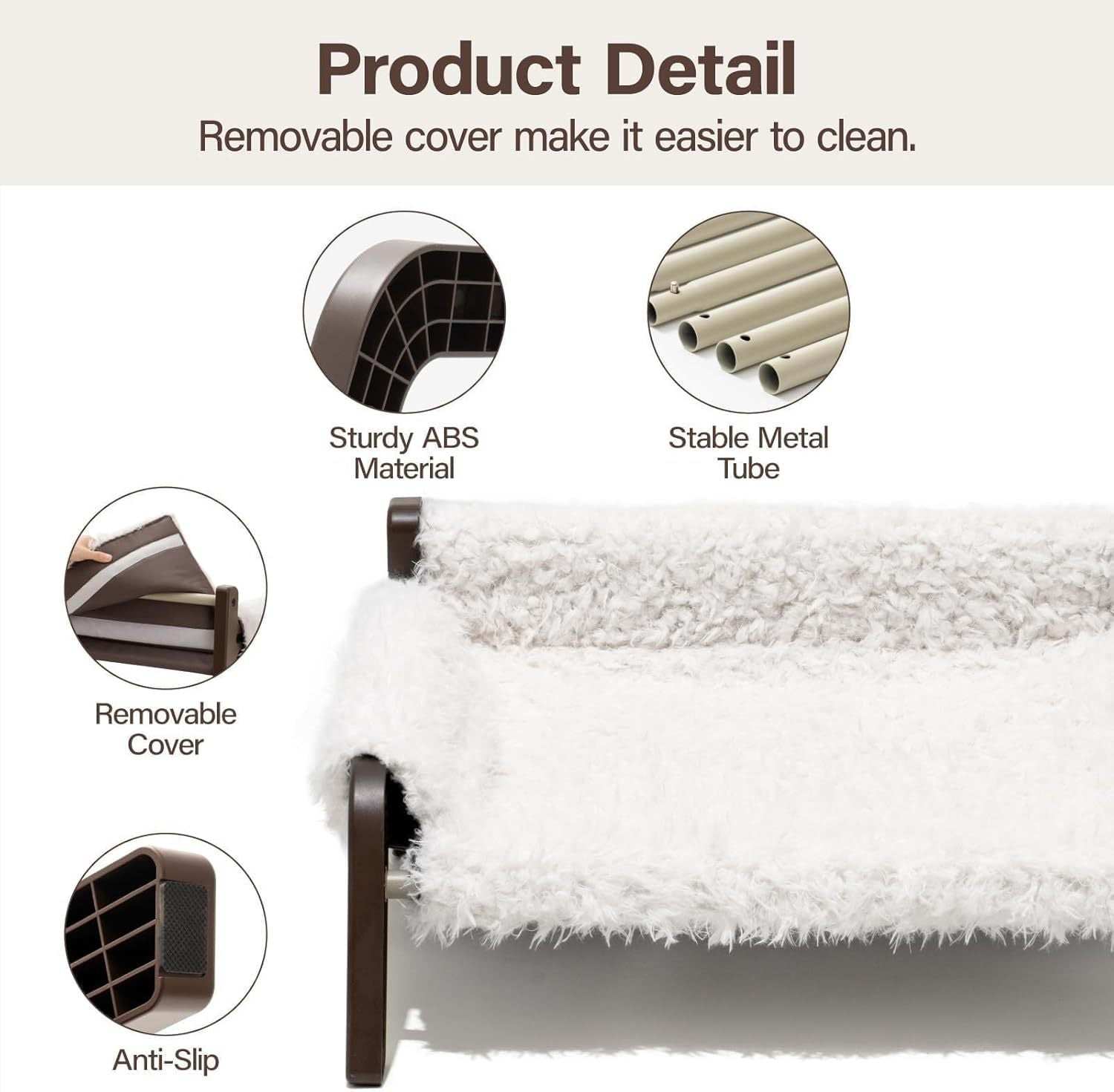 Raised Cat Bed - Elevated Plush 44lb Support - Purrfect Pet Haven