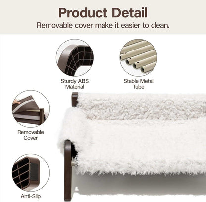 Raised Cat Bed - Elevated Plush 44lb Support - Purrfect Pet Haven